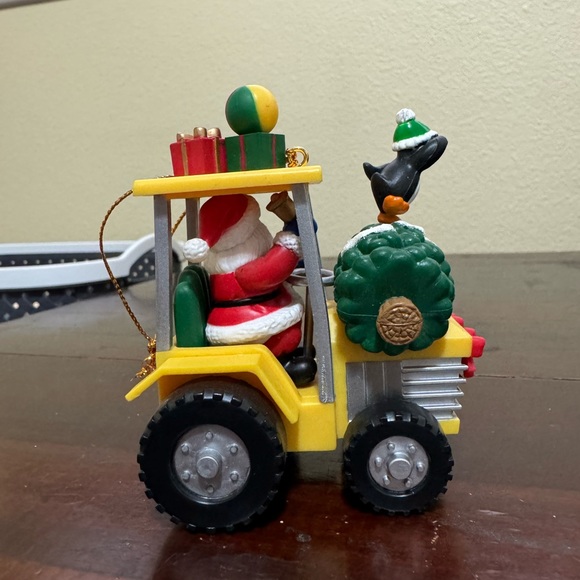 Kirkland Costco Christmas Image Creation Santa Yellow Tractor Holiday Ornament - Picture 3 of 6